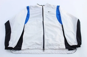 Women's 90's Nike Embroidered Logo Blue, Black, & White Zip Up Jacket Smart Look