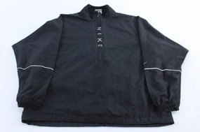 Warm Interior Women's 90's Nike Spellout Logo Black Windbreaker Pullover