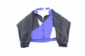 Women's 90's Reebok Embroidered Logo Black, Blue, & White Zip Up Jacket Budget