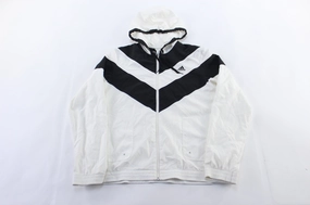 Withstand Women's Adidas Embroidered Logo Black & White Striped Zip Up Jacket