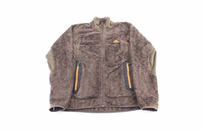 Circulate Women's Adidas Embroidered Logo Brown Fleece Zip Up Jacket