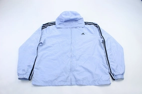 campers Women's Adidas Embroidered Logo Light Purple & Black Striped Jacket