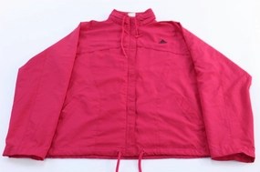 wedding guests Women's Adidas Embroidered Logo Pink Striped Zip Up Jacket