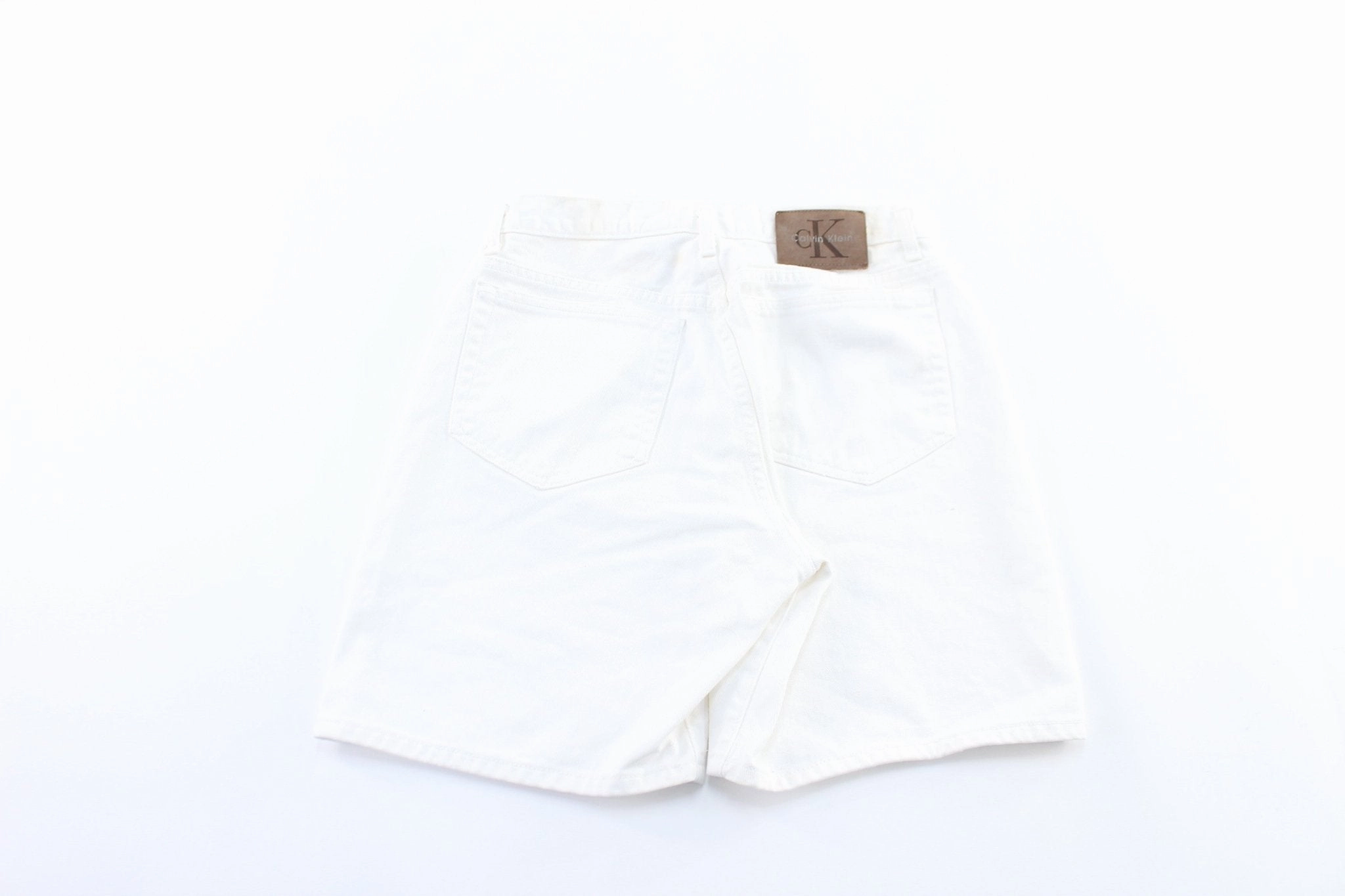 Women's Calvin Klein White Shorts NonChafingEdges Side zipper