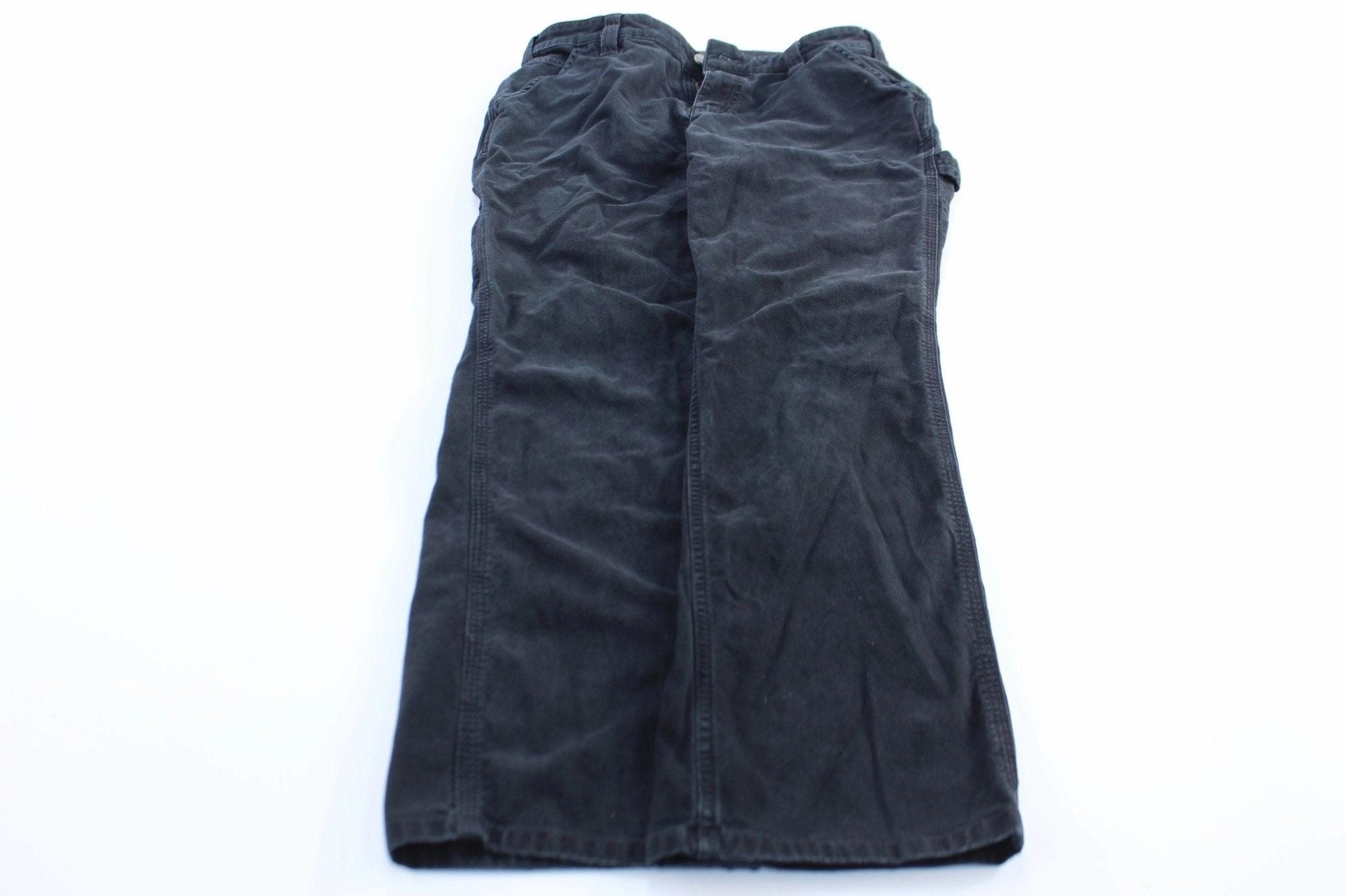 Women's Carhartt Logo Patch Black Loose Fit Pants Elasticized Cuffs