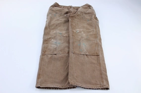 Women's Carhartt Logo Patch Brown Double Knee Pants Sustainable Fabric