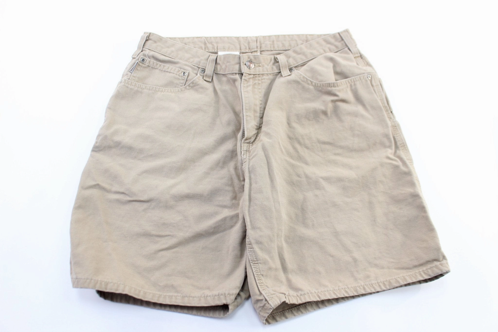 Everyday Comfort Wear Layered Wear Women's Carhartt Logo Patch Khaki Carpenter Shorts