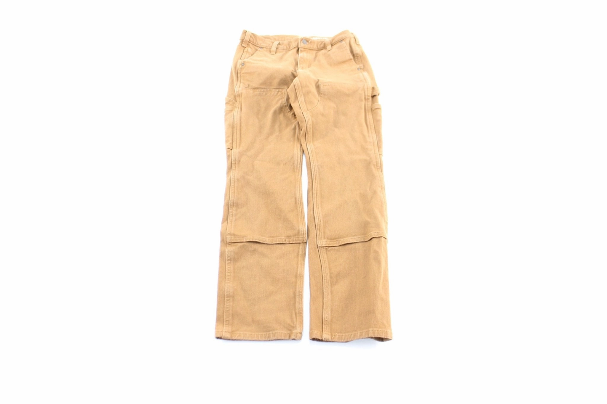 Women's Carhartt Logo Patch Tan Workwear Pants Organic Cotton