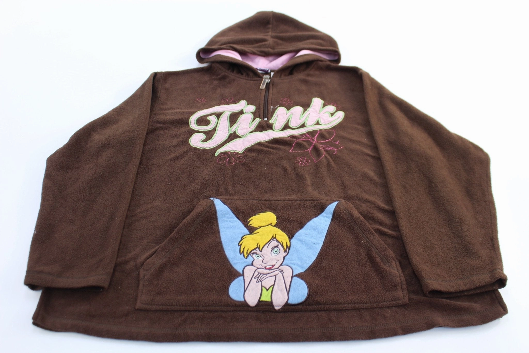 Women's Disney Embroidered Tinker Bell Fleece Pullover Athletic Wear Weather Guard