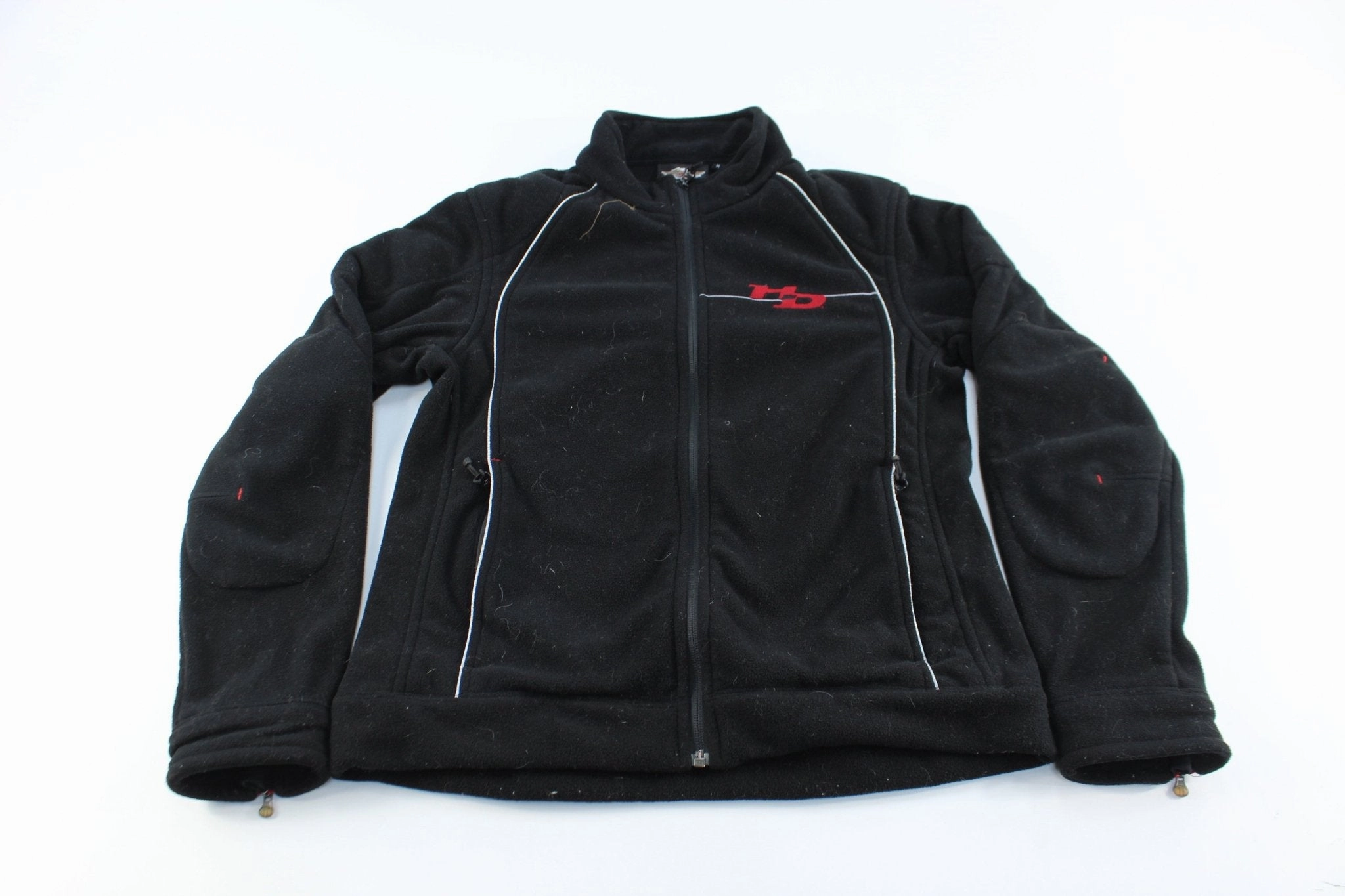 Women's Harley Davidson Embroidered Fleece Biker Jacket elderly people