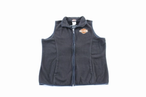 Rain Adventure Women's Harley Davidson Motorcycles Embroidered Black Zip Up Vest