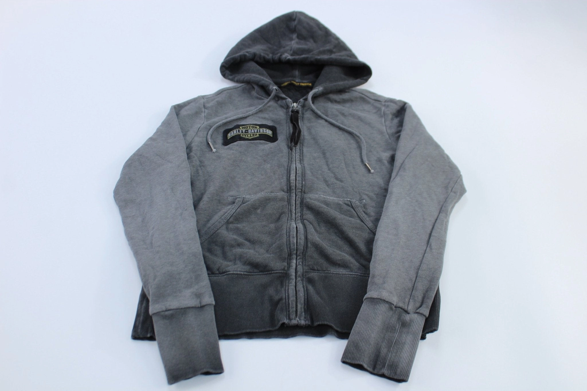 Women's Harley Davidson Motorcycles Embroidered Grey Zip Up Hoodie Easter wear