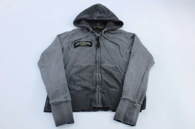 Women's Harley Davidson Motorcycles Embroidered Grey Zip Up Hoodie Easter wear