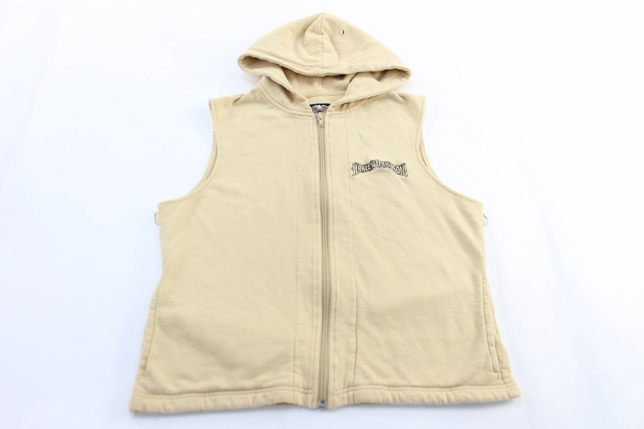 Women's Harley Davidson Motorcycles Embroidered Zip Up Hoodie Chilly Air Cold Protection