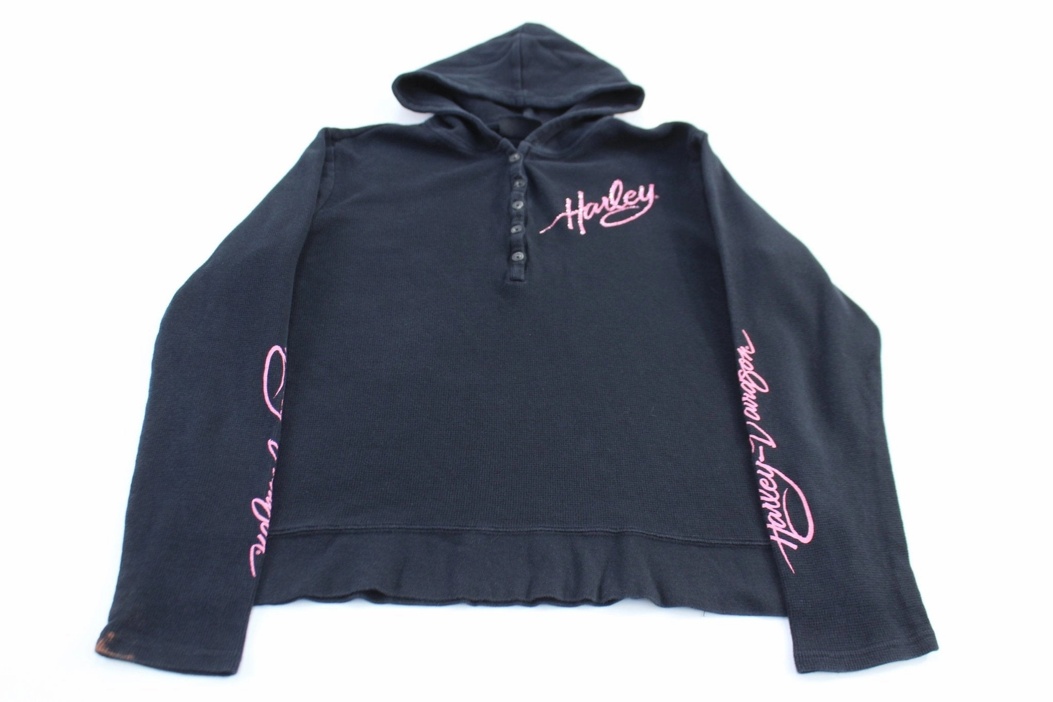 Sleek Look Women's Harley Davidson Motorcycles Hooded Button Up Sweater