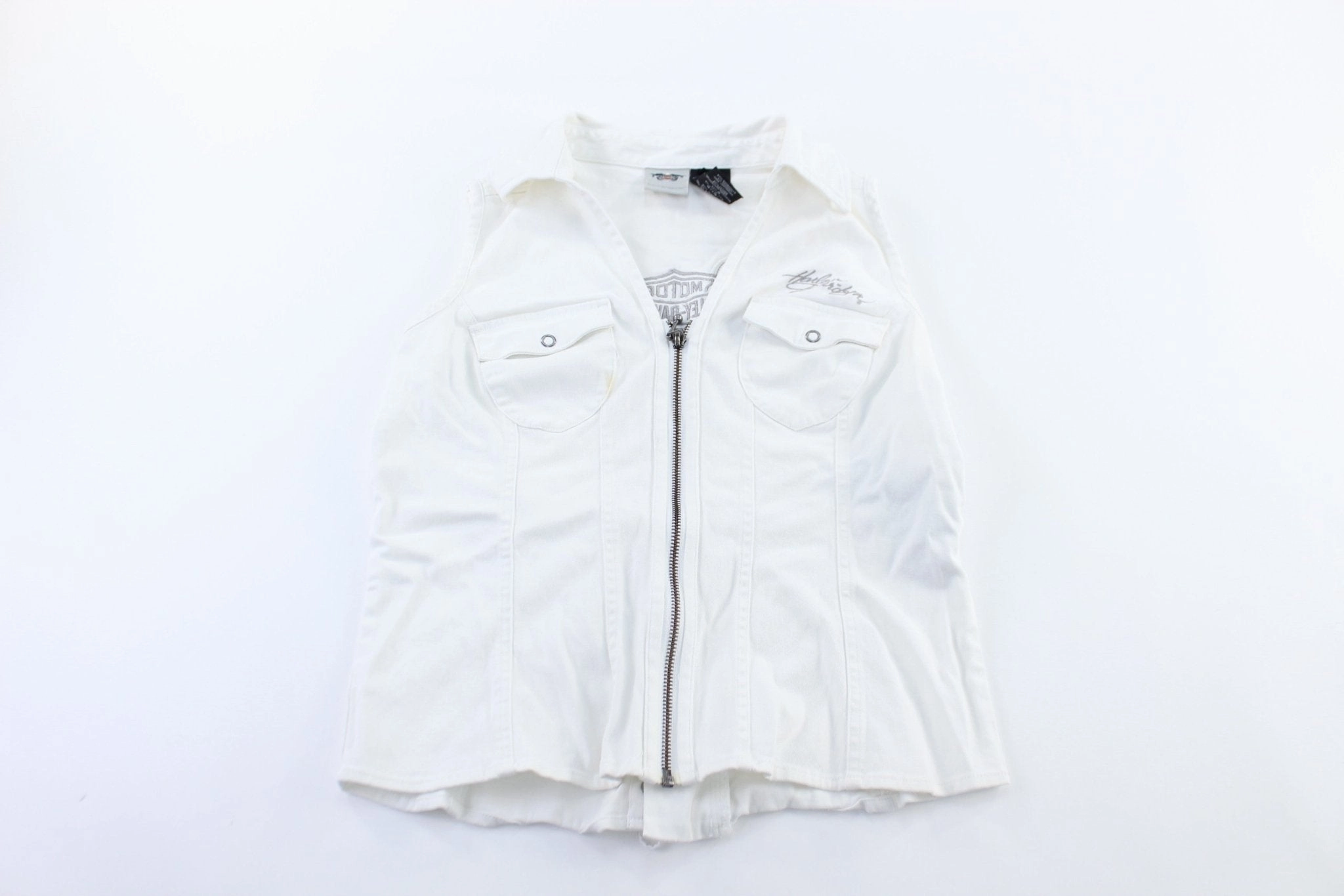 Women's Harley Davidson Motorcycles Zip Up Vest Gloves