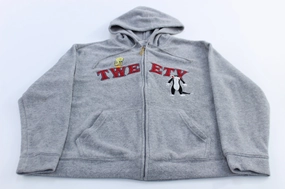 Urban Lifestyle Seasonal Wear Women's Looney Tunes Embroidered Tweety Fleece Zip Up Hoodie