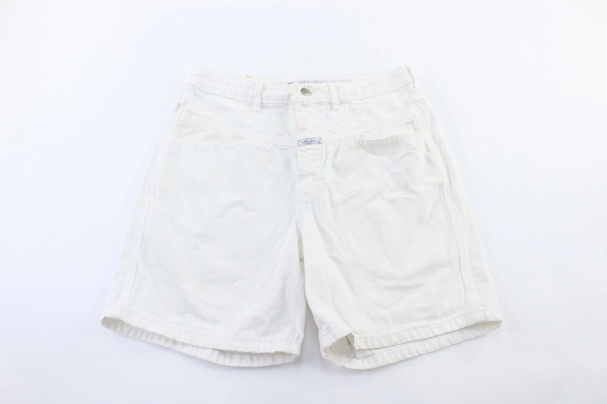 Women's Marithe Francois Girbaud White Denim Shorts Durable Utility