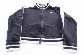 Women's Nike Embroidered Logo Black & White Track Jacket Non Bulky Design