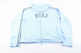 Oppose Women's Nike Embroidered Logo Light Blue & Black Zip Up Jacket
