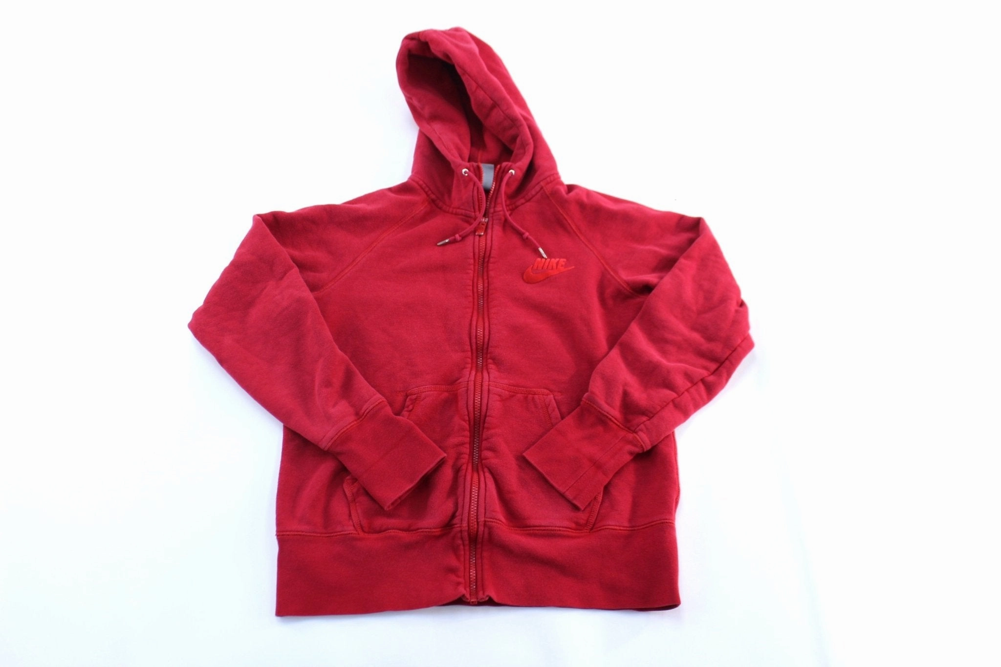 Women's Nike Embroidered Logo Red Pullover Hoodie Thank Comfort Design