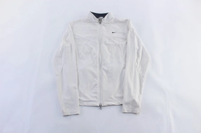 Performance Optimized Fit Morning Layer Women's Nike Embroidered Logo White Zip Up Jacket