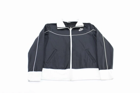 Women's Nike Logo Embroidered Black Jacket All Weather Versatility