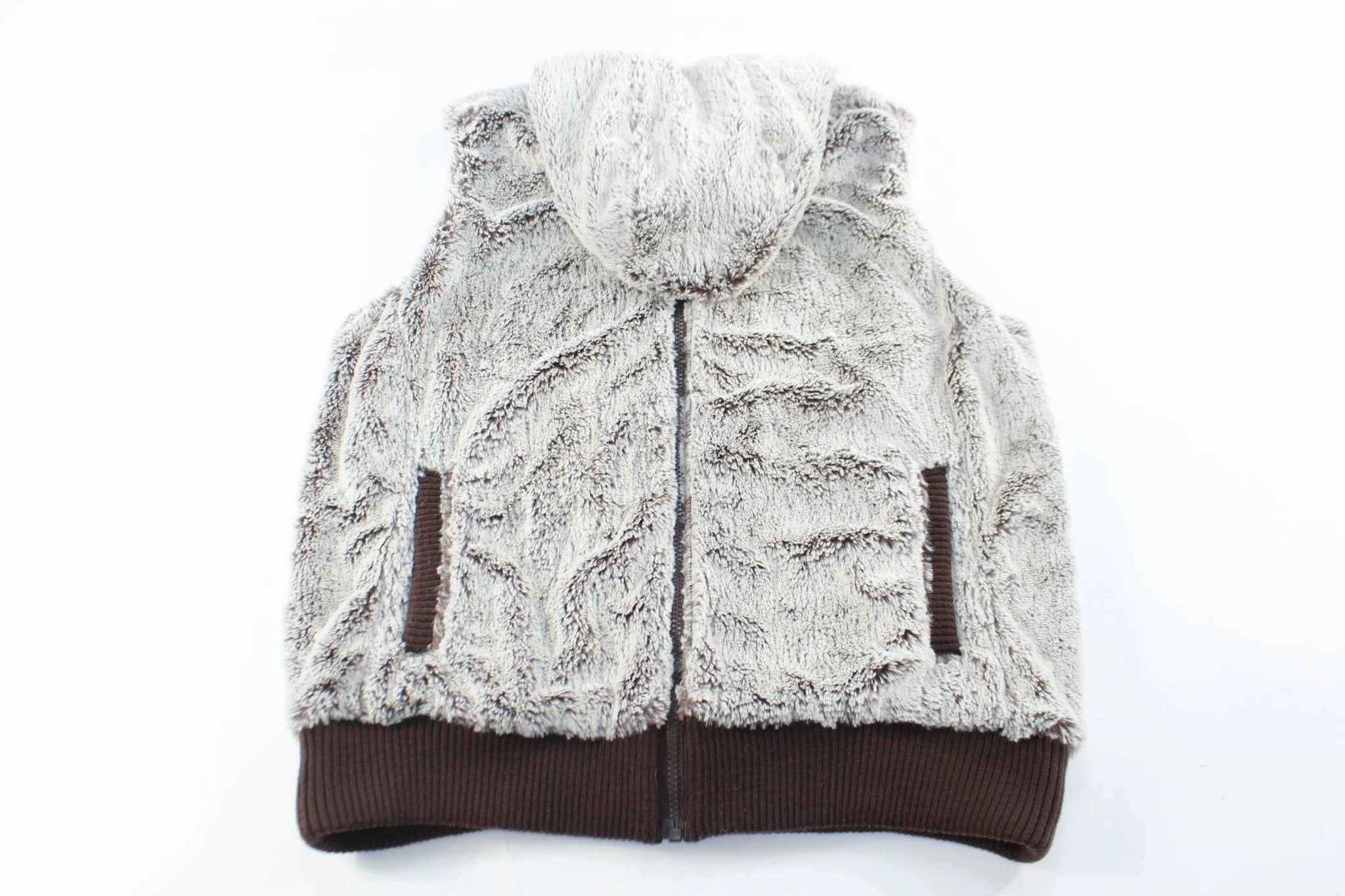 Women's Patagonia Logo Patch Fleece Hooded Vest Fast Paced Easy Zip