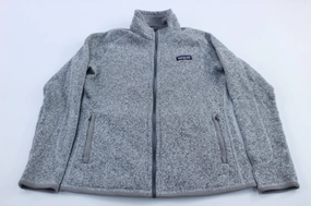 Women's Patagonia Logo Patch Grey Zip Up Jacket Breathable Lining