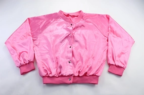 Reflective accents Lotion Women's Pink Ladies Embroidered Bomber Jacket