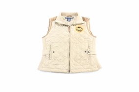 Women's Ralph Lauren Embroidered Gold Zip Up Vest Layer Piece