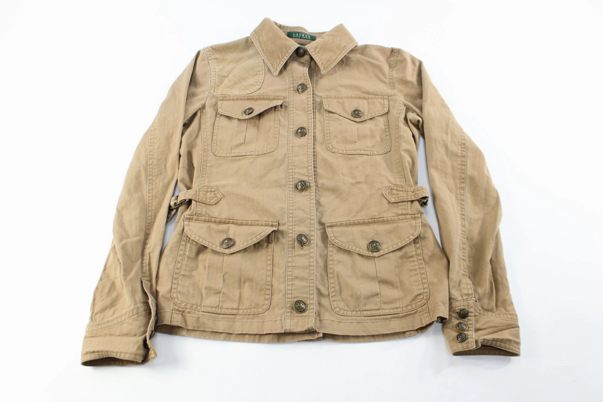 Women's Ralph Lauren Tan Coat Light Function LowProfile Seam Design