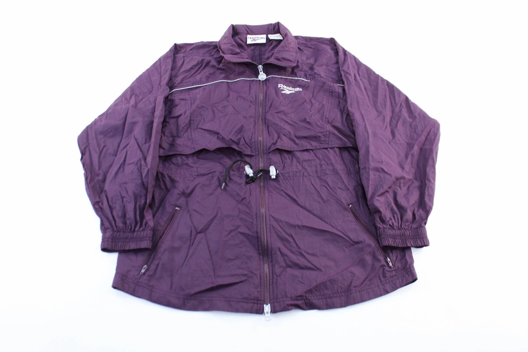 Four Way Stretch Souvenir Women's Reebok Embroidered Logo Purple Zip Up Jacket
