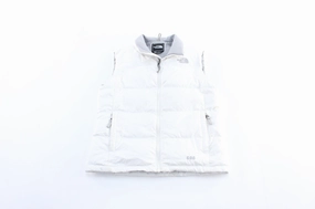 Slide Strap Waistband Wedding Women's The North Face 600 Embroidered Logo White Zip Up Vest