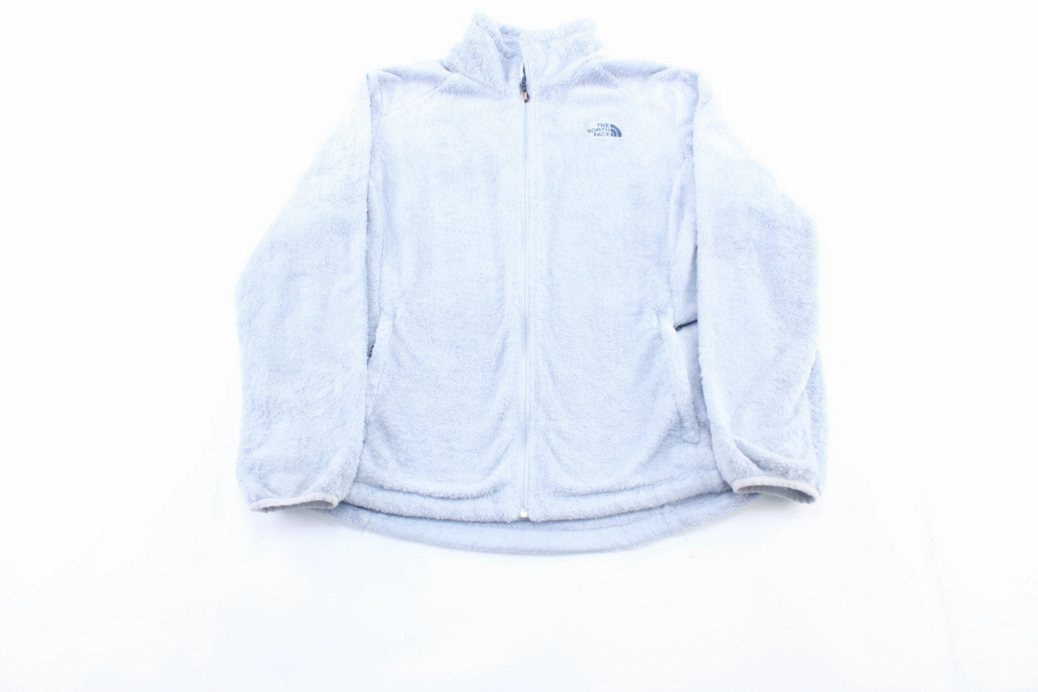 Women's The North Face Embroidered Blue Fleece Jacket Nail-polish Communicate