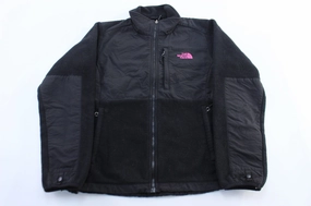 All Season Fit Women's The North Face Embroidered Logo Black Fleece Zip Up Jacket