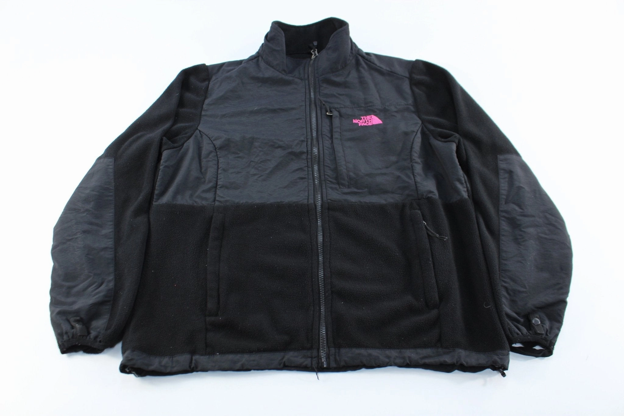Women's The North Face Embroidered Logo Black Fleece Zip Up Jacket beachgoer