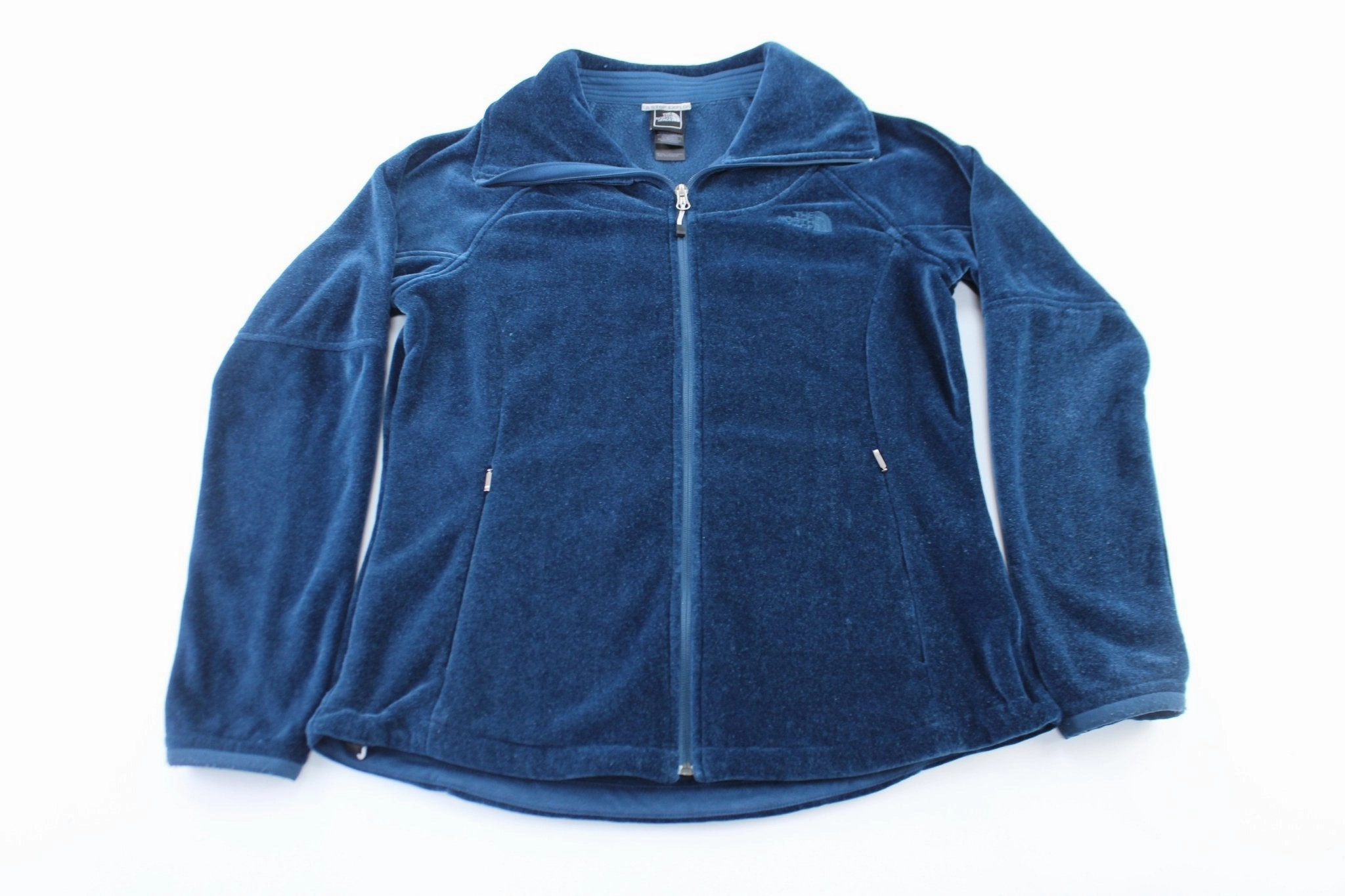 Women's The North Face Embroidered Logo Blue Zip Up Jacket Weekend Fit