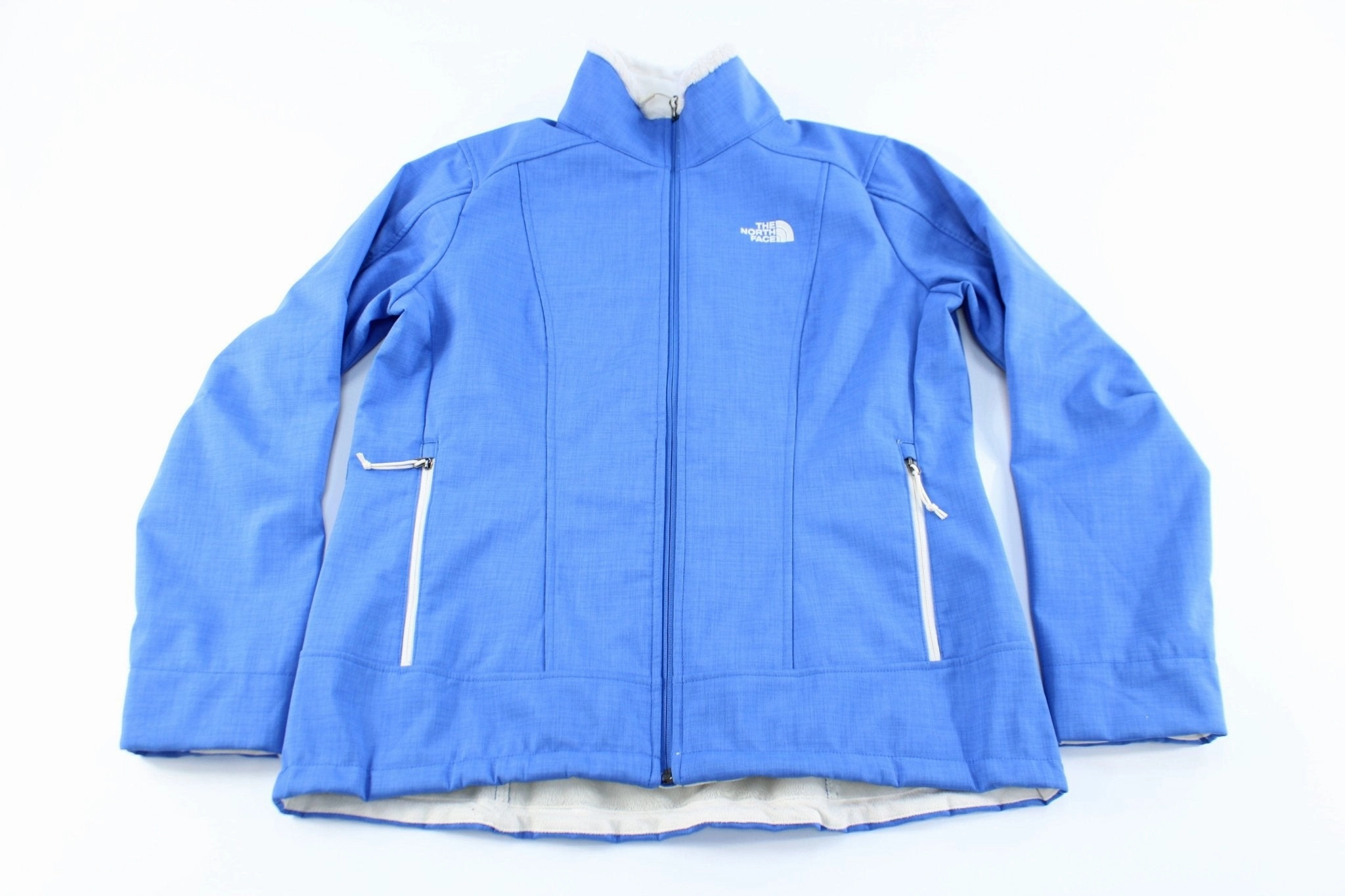 High Visibility Elements Chill Resistant Women's The North Face Embroidered Logo Blue Zip Up Jacket