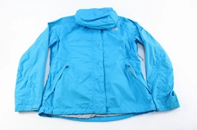 Women's The North Face Embroidered Logo Blue Zip Up Jacket cyclist Run Friendly