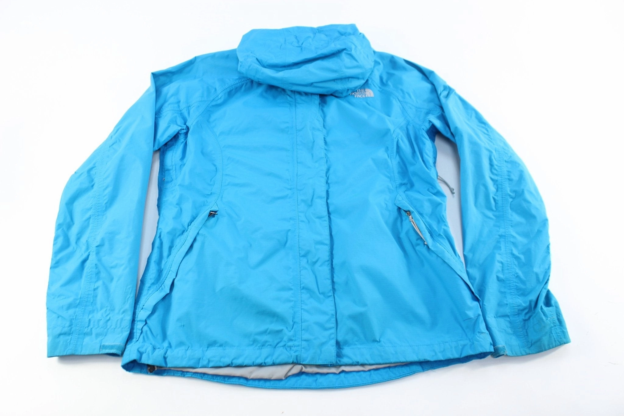 Women's The North Face Embroidered Logo Blue Zip Up Jacket cyclist Run Friendly