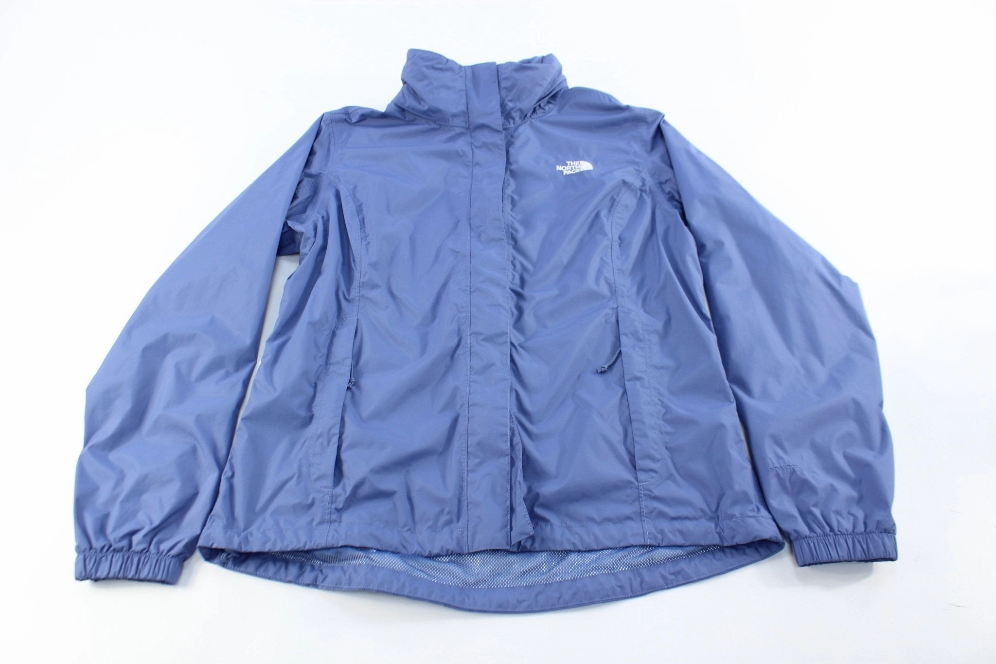 Review Women's The North Face Embroidered Logo Blue Zip Up Jacket