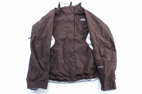 Women's The North Face Embroidered Logo Brown & White Zip Up Jacket monochromatic