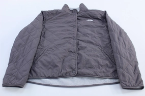 Women's The North Face Embroidered Logo Grey Quilted Jacket Casual Layer