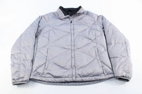 Women's The North Face Embroidered Logo Grey Zip Up Jacket Snow Day Animal Print