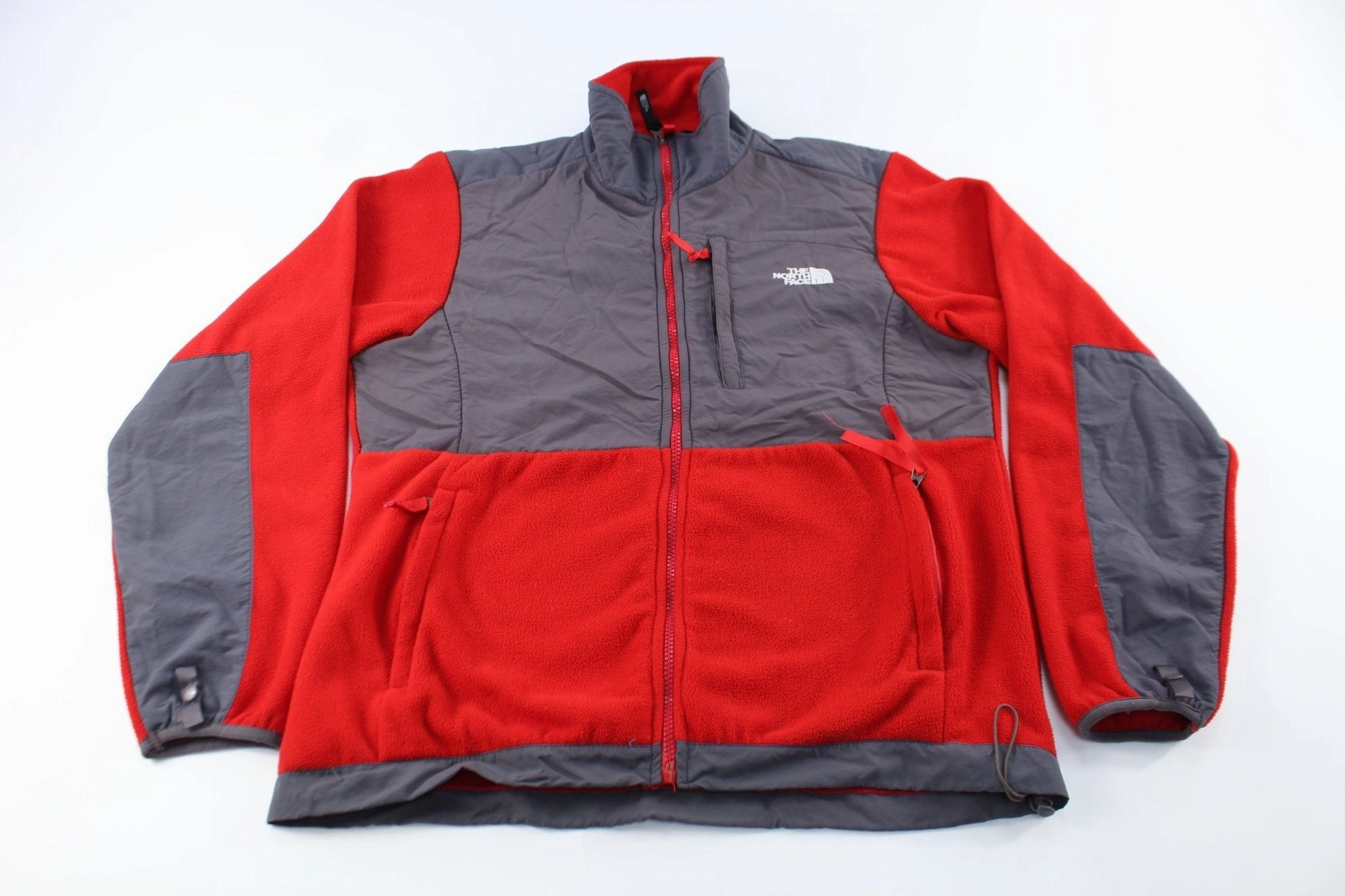 Vintage Style Women's The North Face Embroidered Logo Red & Grey Zip Up Jacket