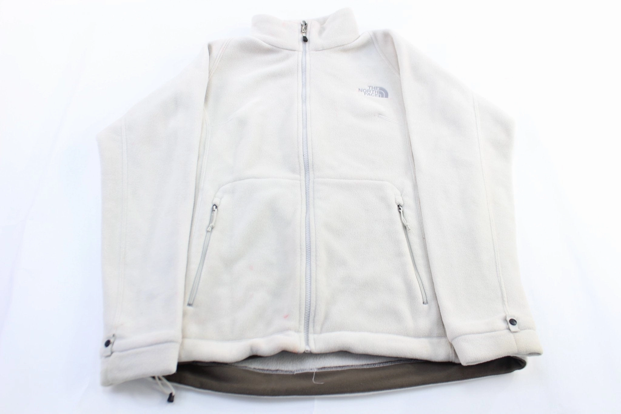 Drop Hood Style Layer Versatility Women's The North Face Embroidered Logo White Fleece Zip Up Jacket