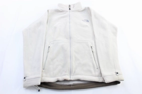 Drop Hood Style Layer Versatility Women's The North Face Embroidered Logo White Fleece Zip Up Jacket