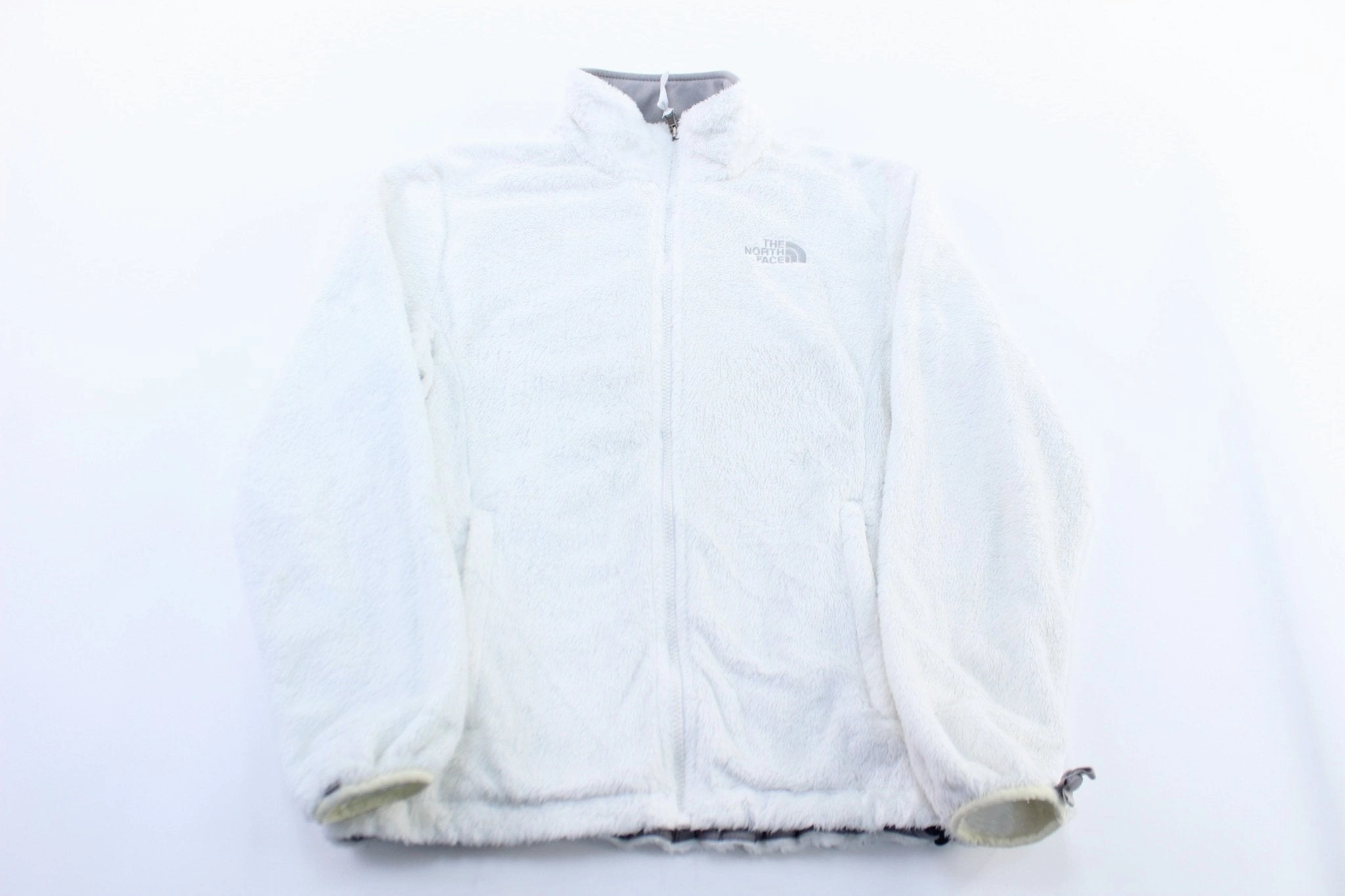 Women's The North Face Embroidered Logo White Sherpa Jacket Pin