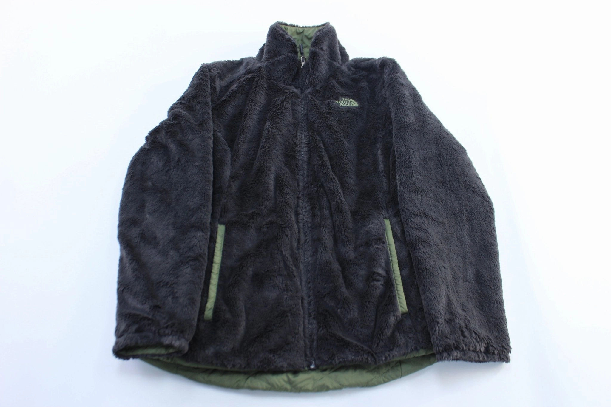 Collectible suitable for volunteer work Women's The North Face Grey & Green Reversible Sherpa Jacket